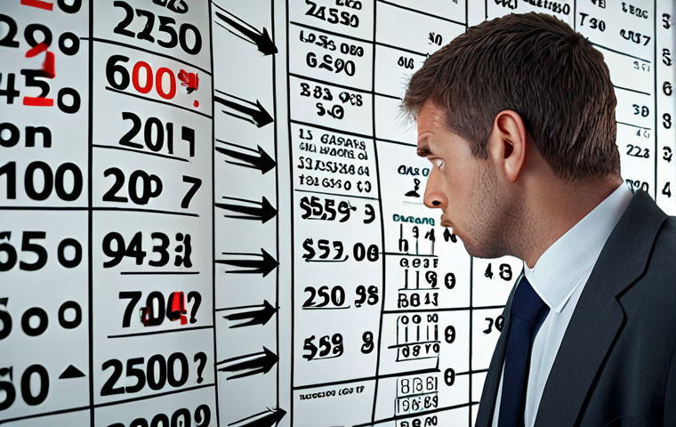 **
A person looking overwhelmed and confused in front of a complex diagram filled with numbers and leasing terms. Focus on conveying the feeling of being lost in financial jargon.
**