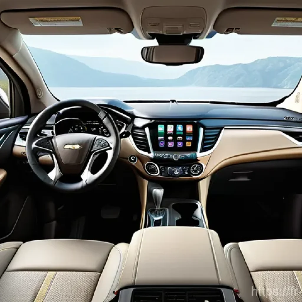 쉐보레 트래버스의 최신 기술 - **Prompt: "A vibrant, modern family of five (two parents, two children aged 8 and 12, and one toddle...