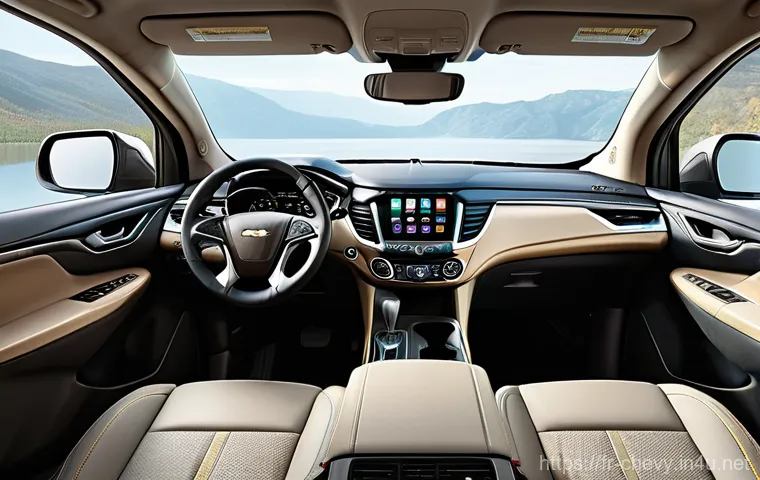 쉐보레 트래버스의 최신 기술 - **Prompt: "A vibrant, modern family of five (two parents, two children aged 8 and 12, and one toddle...