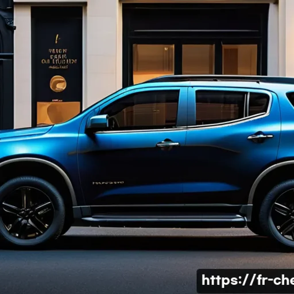 쉐보레 트레일블레이저의 색상 옵션 - A sleek Chevrolet Trailblazer parked on a modern Parisian street during early evening, featuring a c...