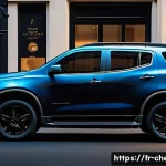 Home 21 쉐보레 트레일블레이저의 색상 옵션 - A sleek Chevrolet Trailblazer parked on a modern Parisian street during early evening, featuring a c...