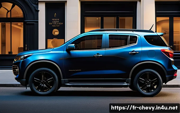 쉐보레 트레일블레이저의 색상 옵션 - A sleek Chevrolet Trailblazer parked on a modern Parisian street during early evening, featuring a c...